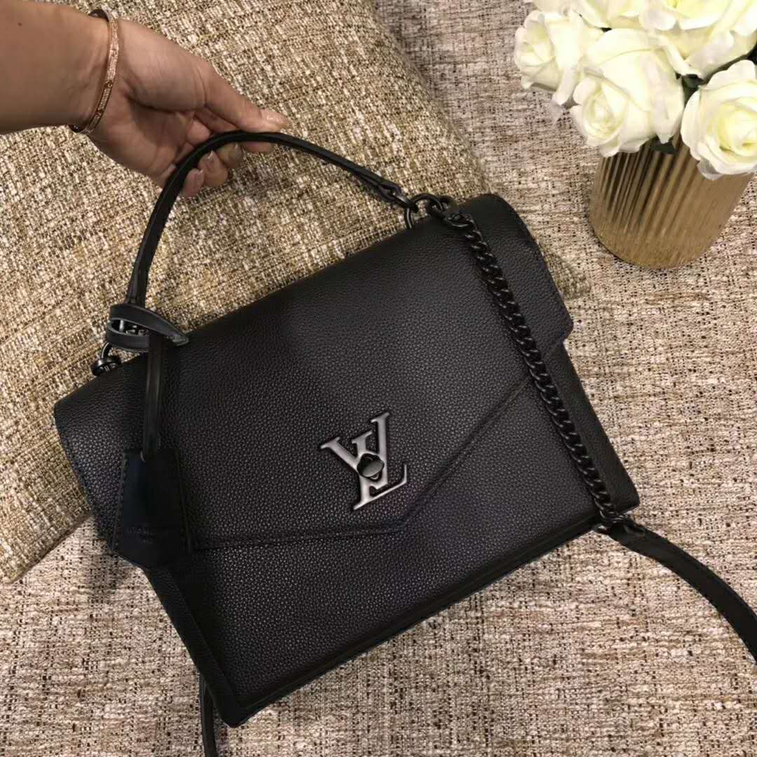 Louis Vuitton LV Women Mylockme Bag Soft Grained Calfskin-Black - LULUX