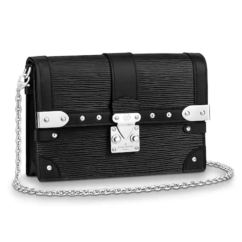 Louis Vuitton LV Women Trunk Chain Wallet Epi Leather-Black - LULUX