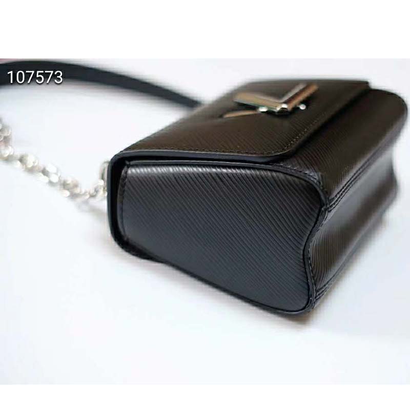 Louis Vuitton LV Women Twist Belt Chain Wallet Black Epi Leather - LULUX