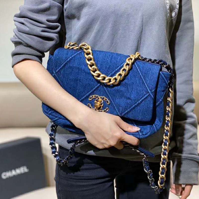 chanel 19 bag denim