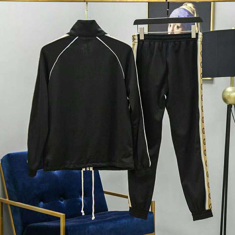 Gucci GG Men Oversize Technical Jersey Jacket Interlocking G-Black - LULUX
