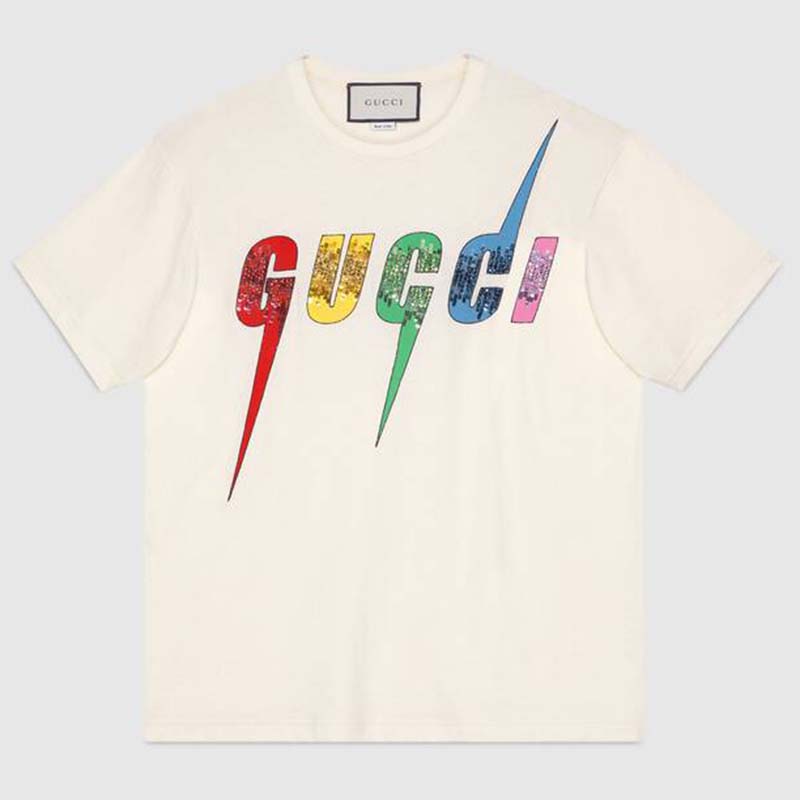 Gucci GG Women Oversize Cotton T-Shirt Gucci Blade-White - LULUX