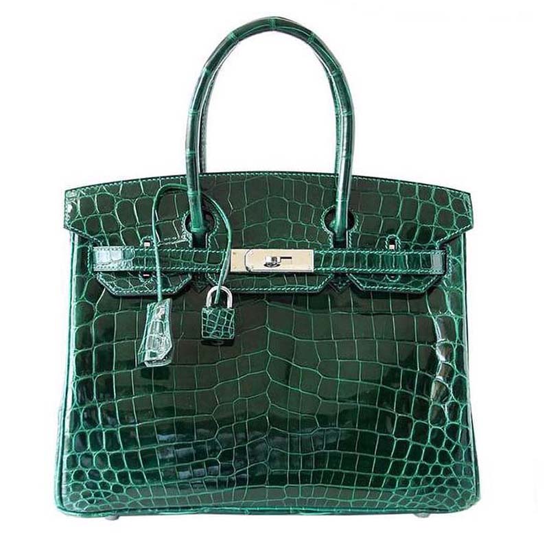  Hermes  Birkin  30 Bag  in Alligator Leather with Gold 