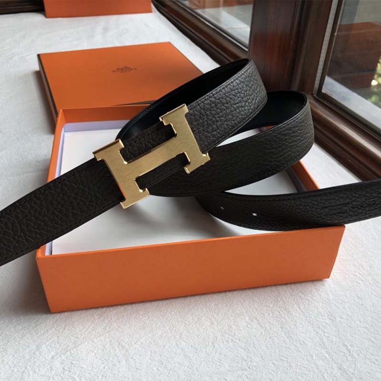Hermes Men Quizz Belt Buckle & Reversible Leather Strap 32 mm-Gold - LULUX