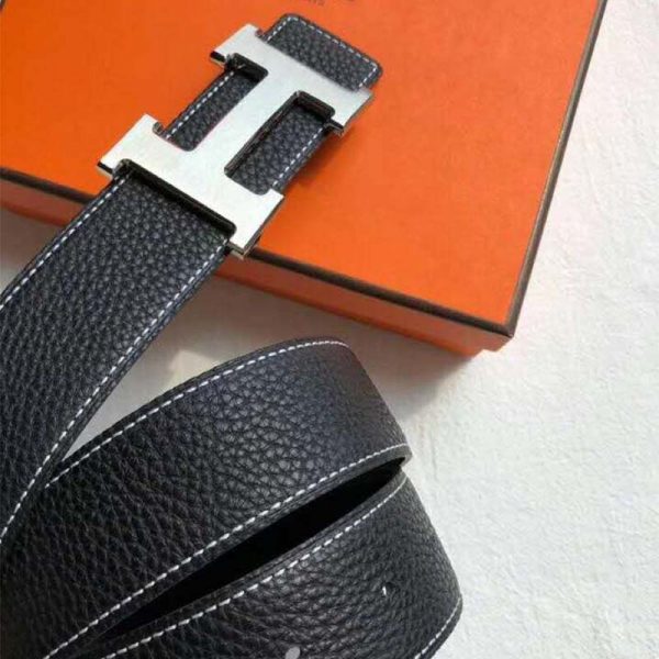 h belt buckle & reversible leather strap