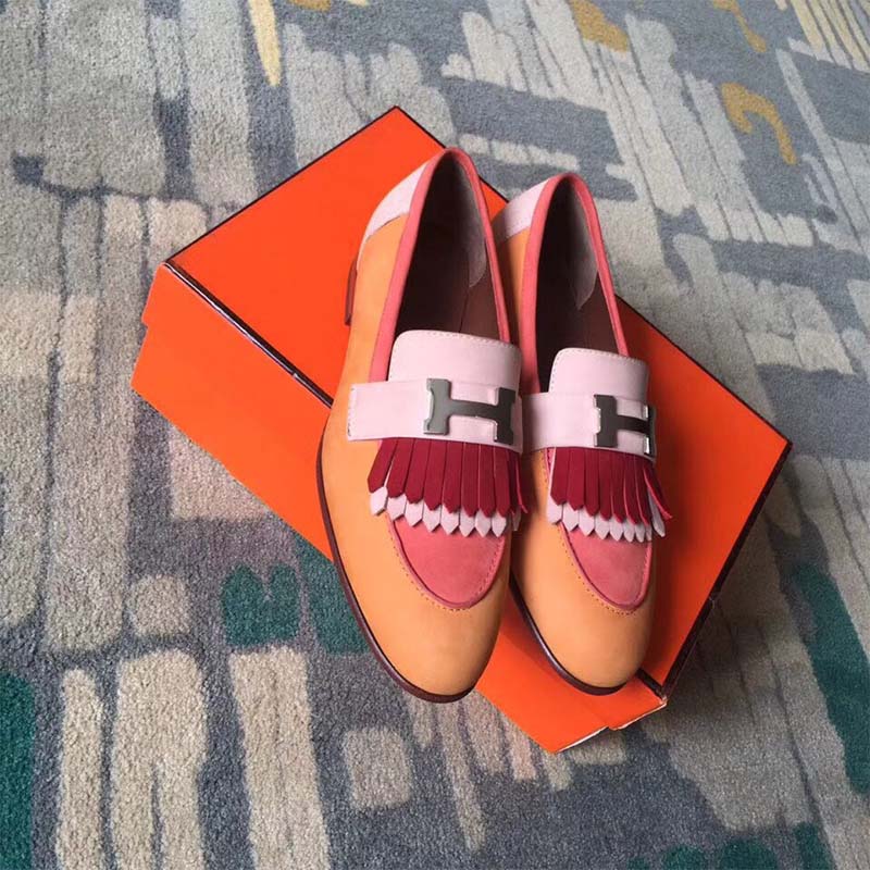 Hermes Women Shoes Royal Loafer-Pink - LULUX