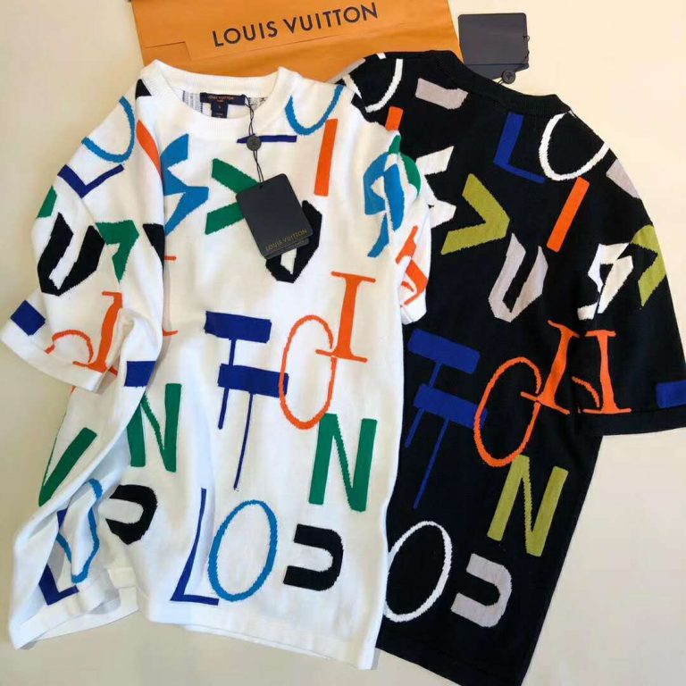 Louis Vuitton LV Men LV Electric Intarsia T-Shirt-Blue - LULUX