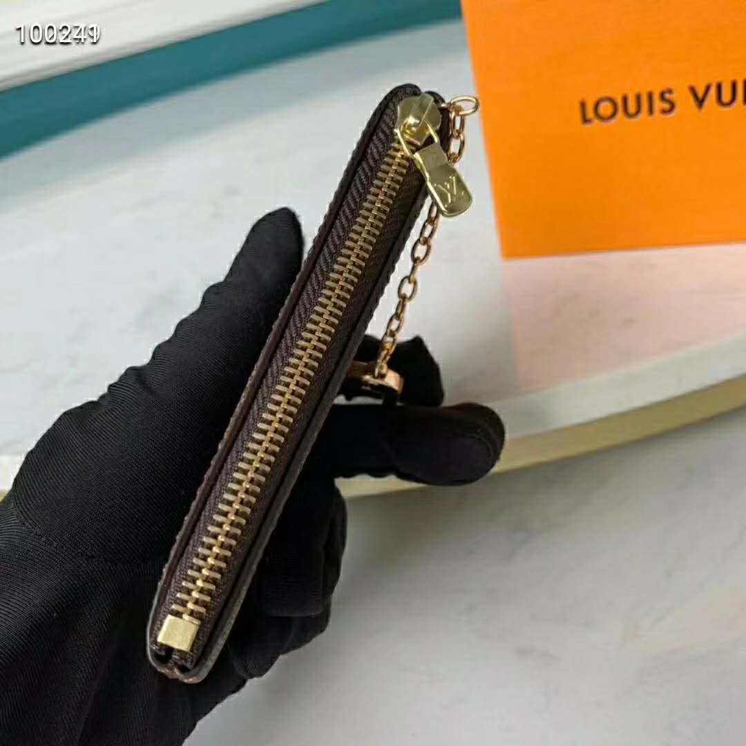 Louis Vuitton LV Unisex Key Pouch Damier Ebene Canvas-Brown - LULUX