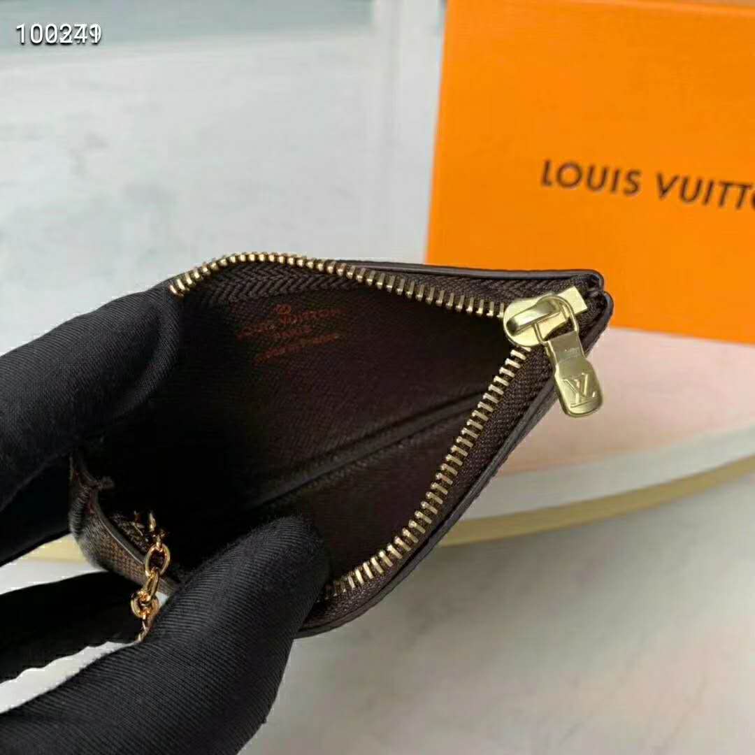 Louis Vuitton LV Unisex Key Pouch Damier Ebene Canvas-Brown - LULUX