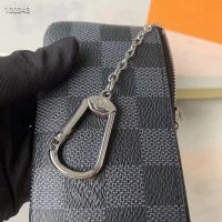 Louis Vuitton LV Unisex Pochette Clé Key Pouch Damier Graphite Canvas