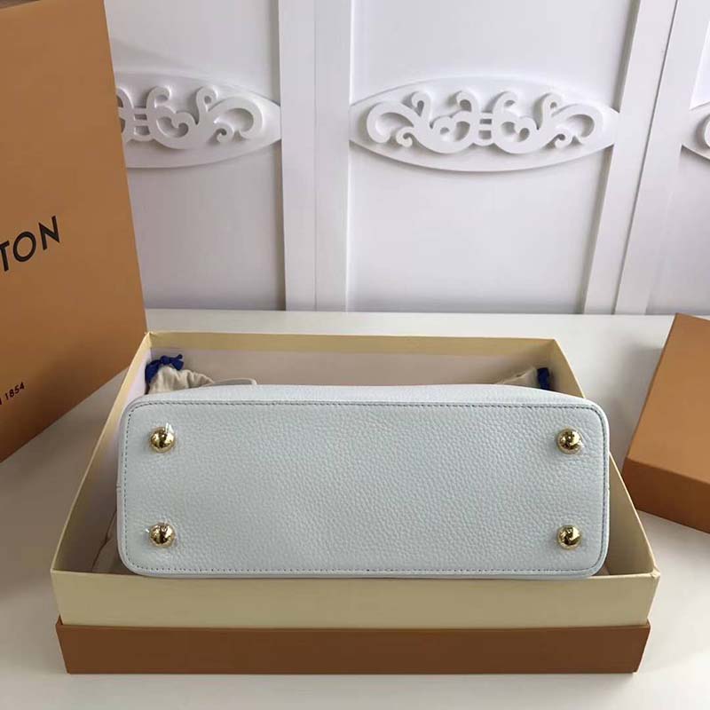Louis Vuitton LV Women Capucines BB Handbag Taurillon Leather-White - LULUX