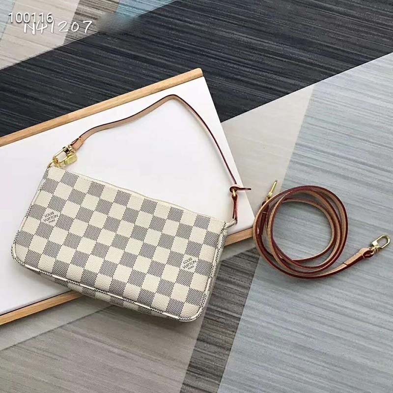 Louis Vuitton LV Women Pochette Accessoires Zippy Wallet Damier Azur Canvas - LULUX