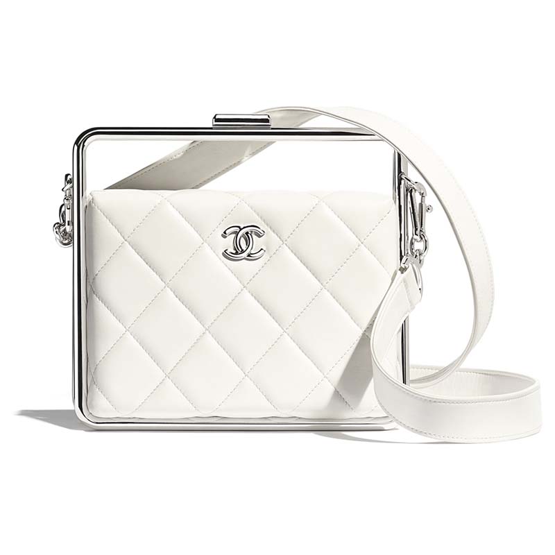 Chanel 31 mini shopping bag Patent calfskin  goldtone metal white   black  Fashion  CHANEL