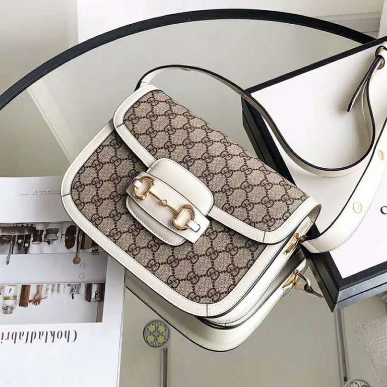 gucci 1955 horsebit bag white