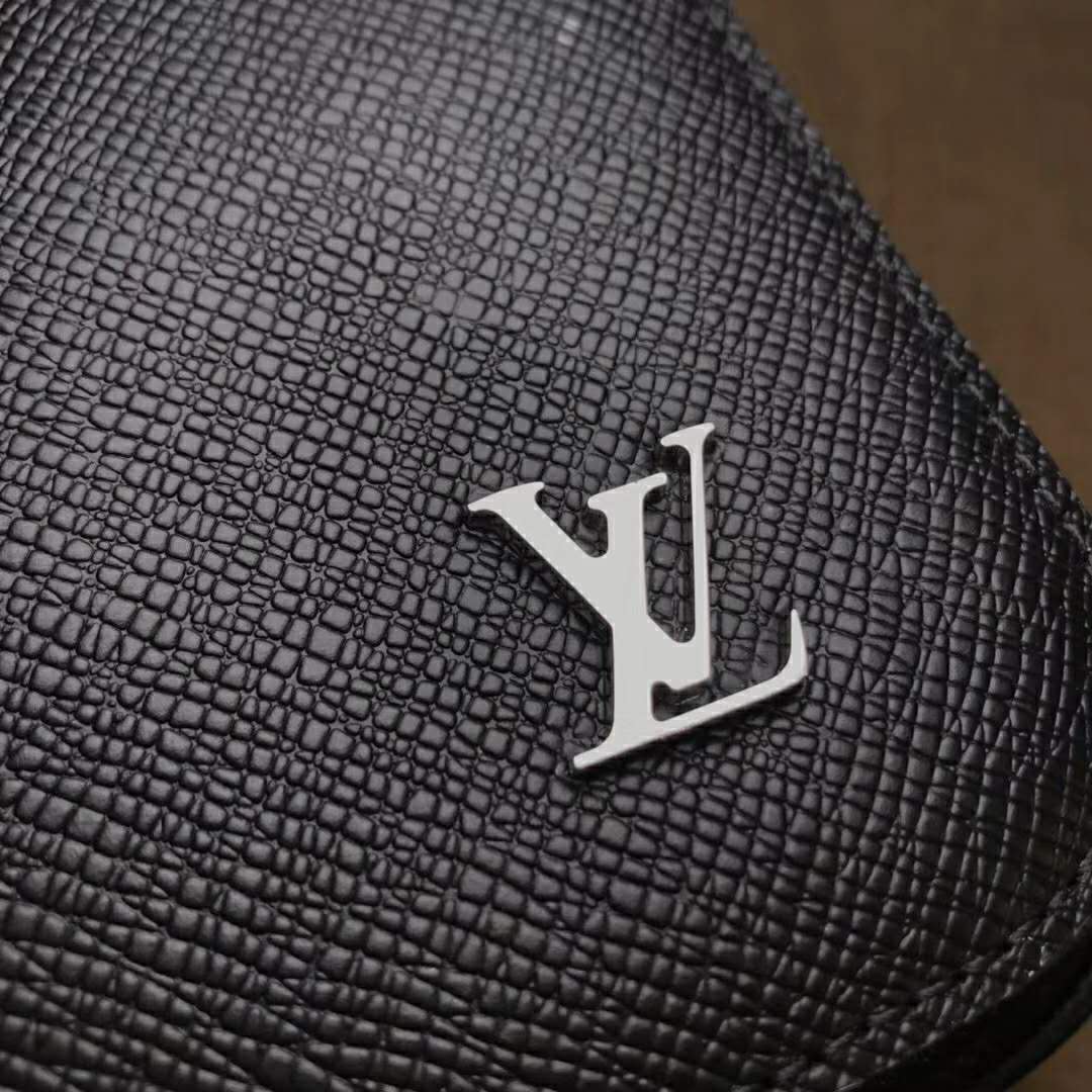 LV LV Unisex Alex Backpack in Taiga Leather-Black in 2023