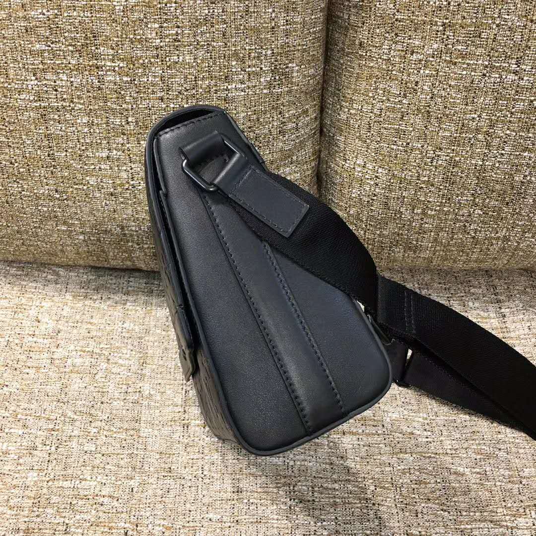 Louis Vuitton Sprinter Messenger Bag Monogram Shadow Leather Black 782611