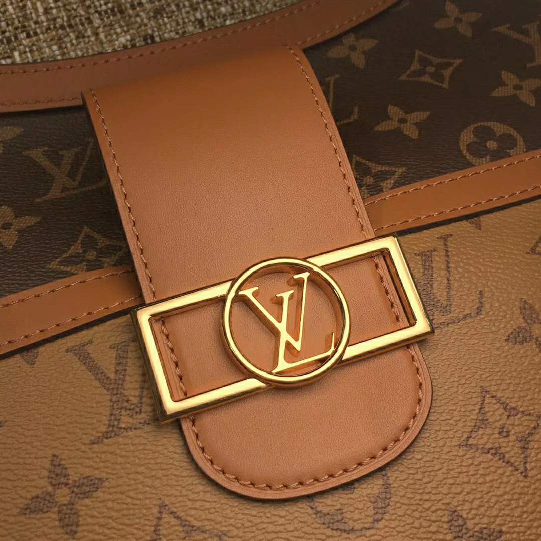 Louis Vuitton LV Women Hobo Dauphine MM Handbag Monogram Reverse Canvas - LULUX