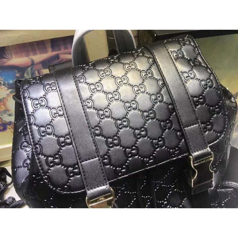 gucci gg black leather bag