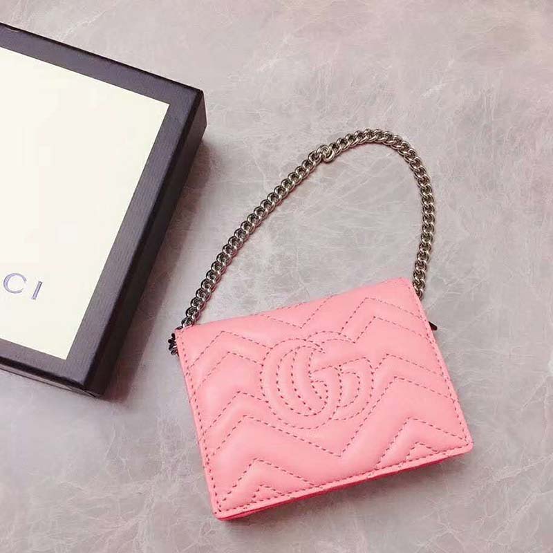 NEW ARRIVAL - GG MARMONT CARD CASE WALLET 11CM PINK 658610 17WAG