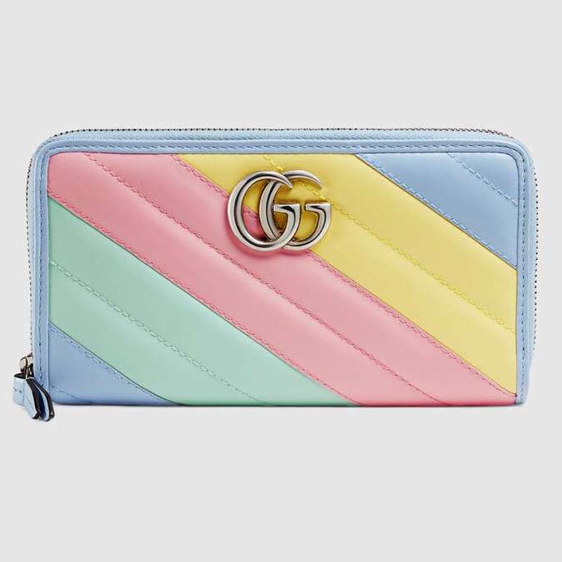 Gucci GG Women GG Marmont Zip Around Wallet Matelassé Leather - Brandsoff