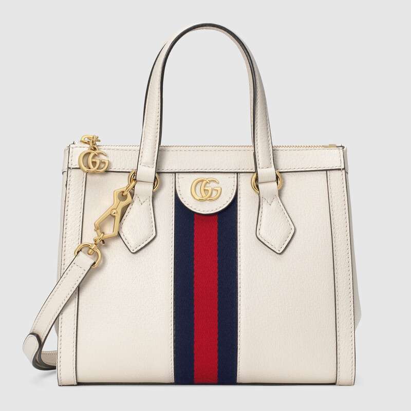 Gucci GG Women Ophidia Small GG Tote Bag White Leather - LULUX