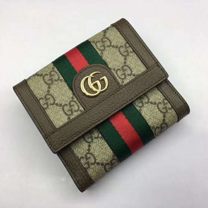 Gucci Unisex Ophidia GG Card Case Wallet GG Supreme Canvas - LULUX