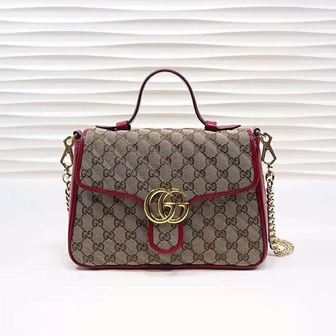 Gucci Women GG Marmont Mini Top Handle Bag Matelassé Original Canvas - LULUX