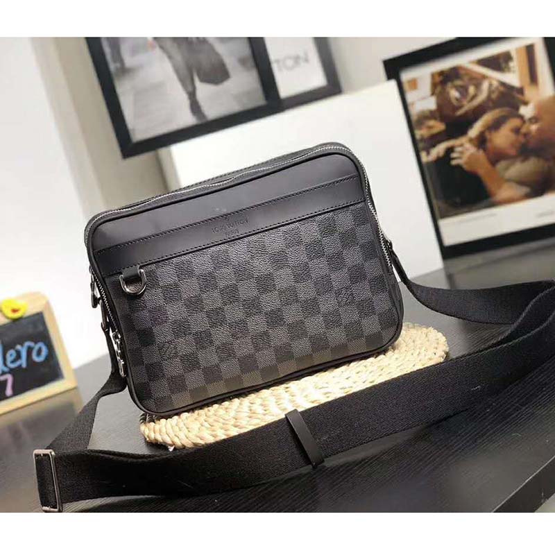 Louis Vuitton LV Men Trocadero Messenger Bag Damier Graphite Canvas - LULUX