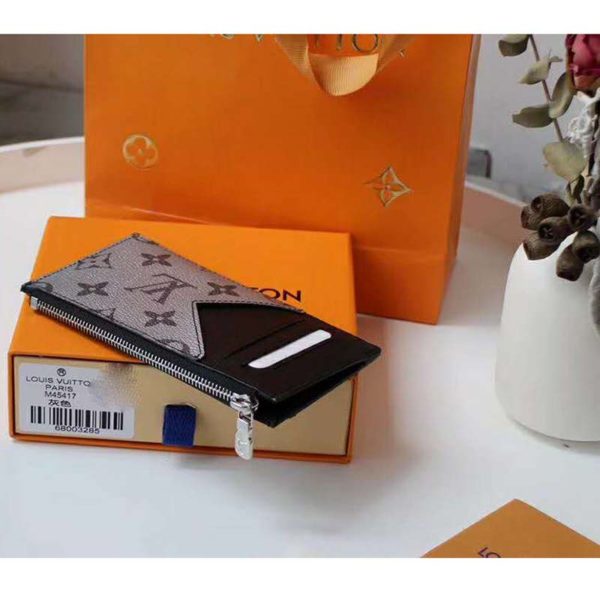 Louis Vuitton LV Unisex Coin Card Holder Monogram Eclipse Coated Canvas ...