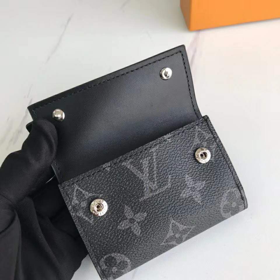 Louis Vuitton LV Unisex Discovery Compact Wallet Monogram Eclipse Coated Canvas - LULUX