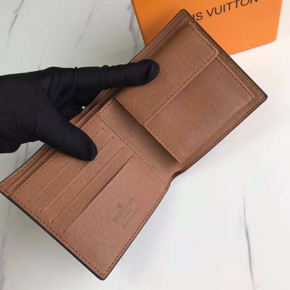 Louis Vuitton LV Unisex Marco Wallet Monogram Coated Canvas-Brown - LULUX