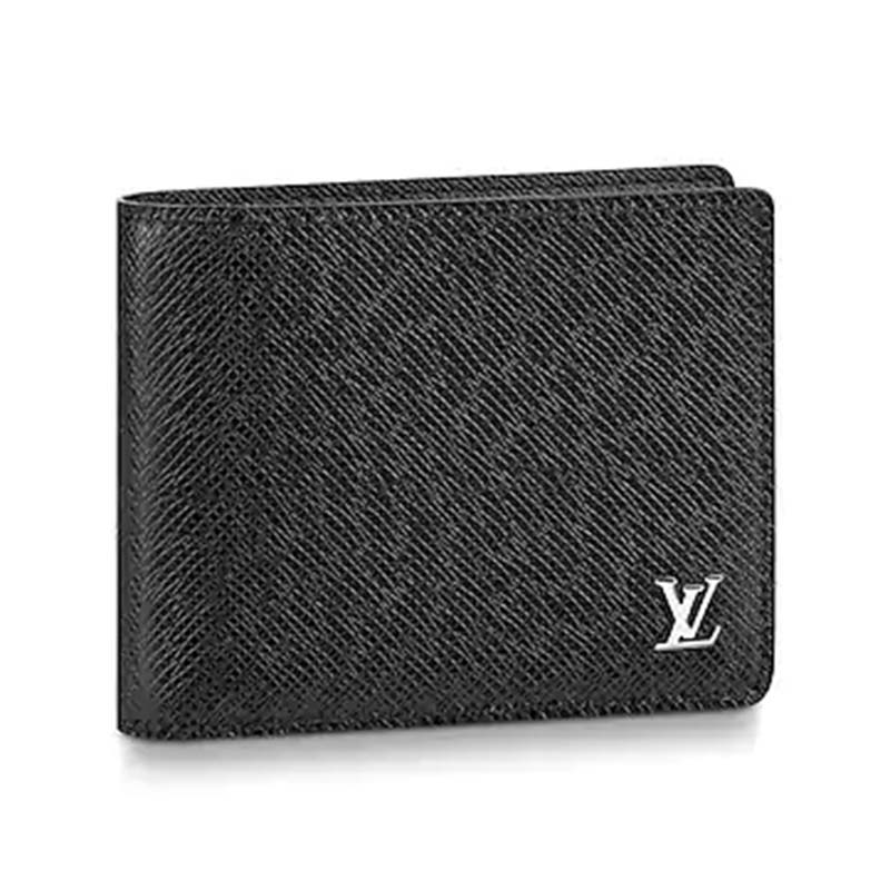 LV LV Unisex Multiple Wallet Taiga Cowhide Leather-Black in 2023