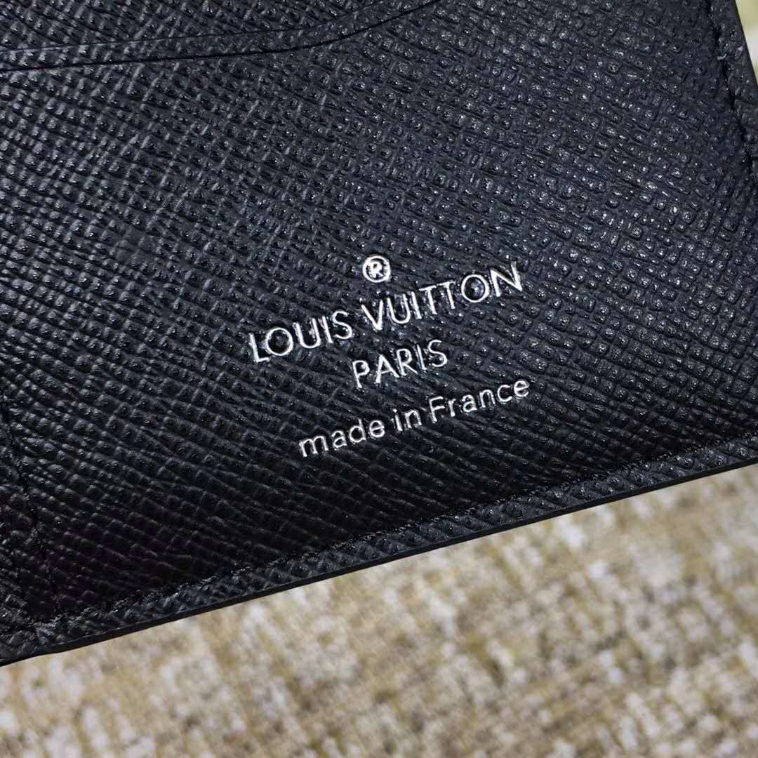 Louis Vuitton LV Unisex Pocket Organizer Taiga Cowhide Leather-Black ...
