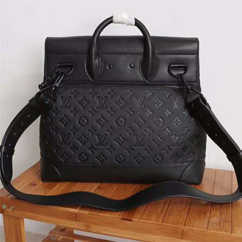 Louis Vuitton Steamer Monogram PM Black in Taurillon Leather with Black  Metal - US