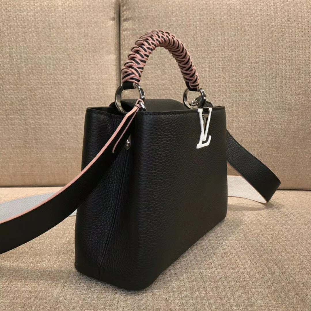 Louis Vuitton LV Women Capucines BB Black Taurillon Leather - LULUX