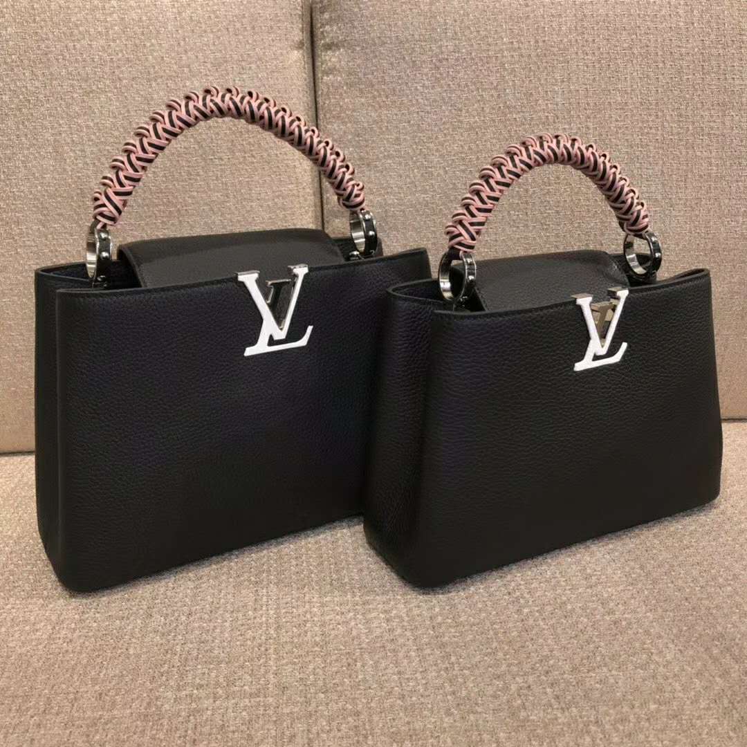 Louis Vuitton LV Women Capucines BB Black Taurillon Leather - LULUX