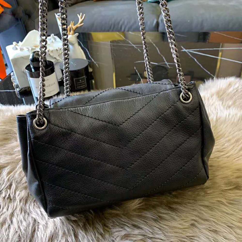 Saint Laurent YSL Women Small Nolita Bag in Vintage Leather-Black - LULUX