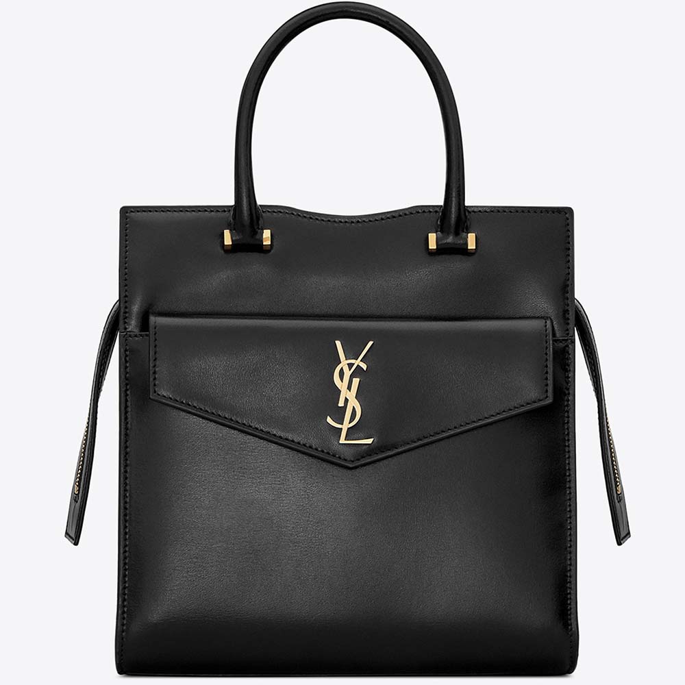 Saint Laurent YSL Women Uptown Small Tote Shiny Smooth Leather - LULUX