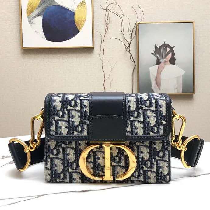 Christian Dior Oblique 30 Montaigne Box Bag - Blue Crossbody Bags, Handbags  - CHR359246