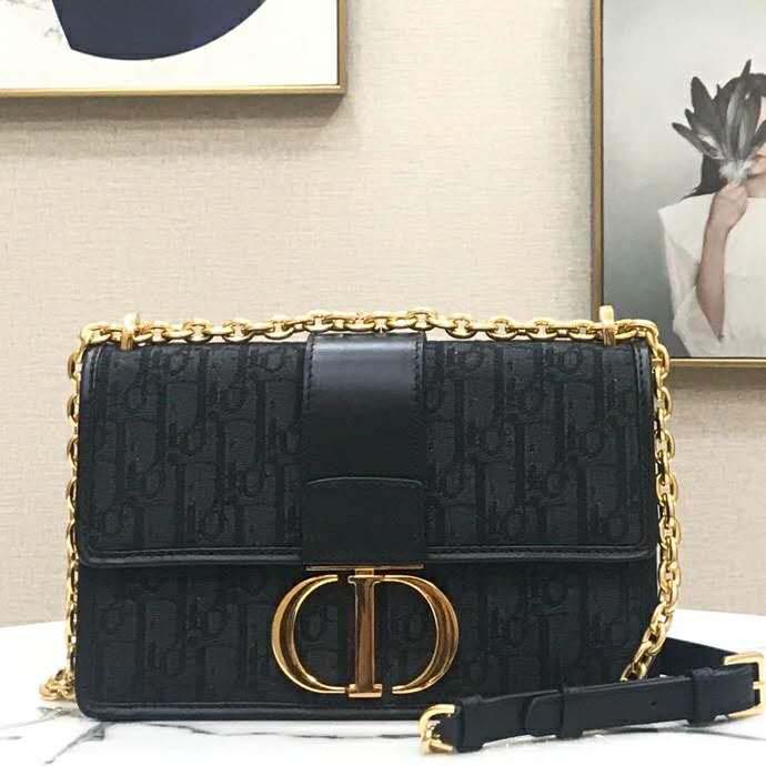 Dior Women 30 Montaigne Bag Black Dior Oblique Jacquard - LULUX