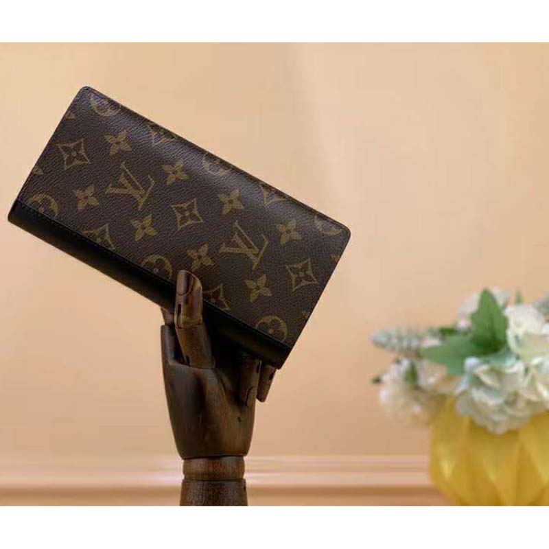 Louis Vuitton, Bags, Auth Louis Vuitton Monogram Macassar Portefeuille Brazza  Wallet