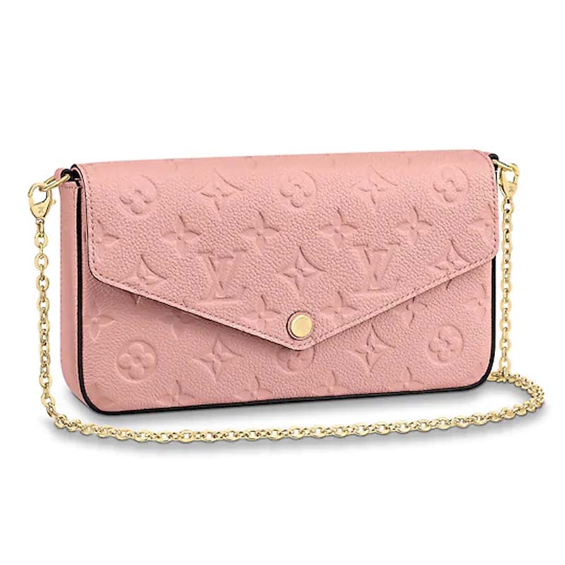 Louis Vuitton Pochette Felicie Womens shoulder bag M61276 brown inside  Fuschia (pink)