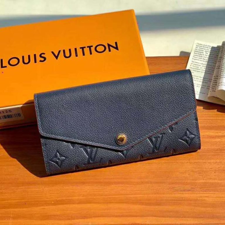LOUIS VUITTON Vavin PM Monogram Empreinte Leather Shoulder Bag Navy Bl