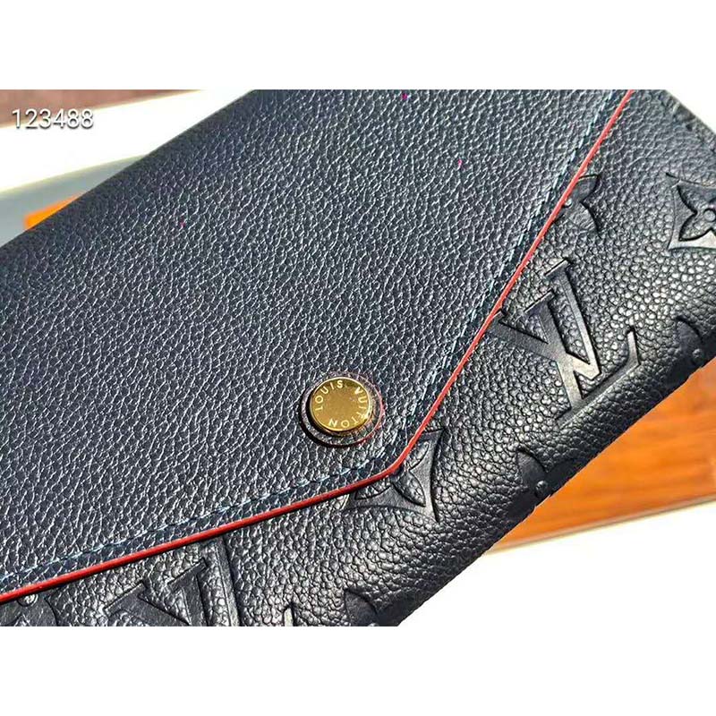 Louis Vuitton LV Women Sarah Wallet Monogram Empreinte Leather-Navy - LULUX