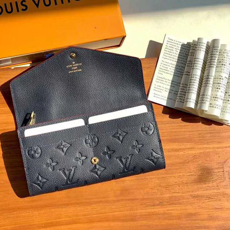 Louis Vuitton LV Women Sarah Wallet Monogram Empreinte Leather-Navy - LULUX