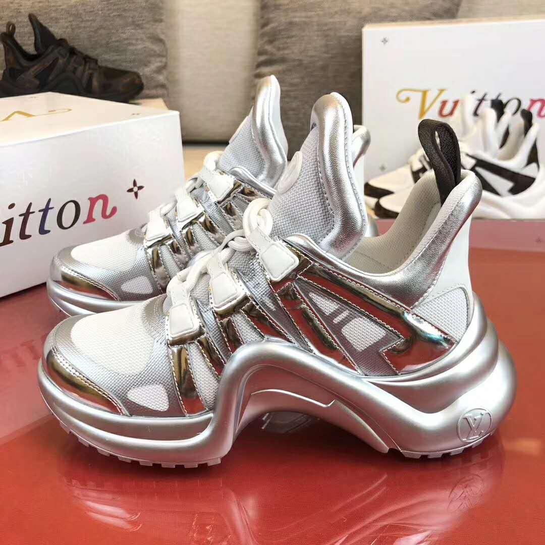 Archlight cloth trainers Louis Vuitton Silver size 37.5 EU in Cloth -  34276641