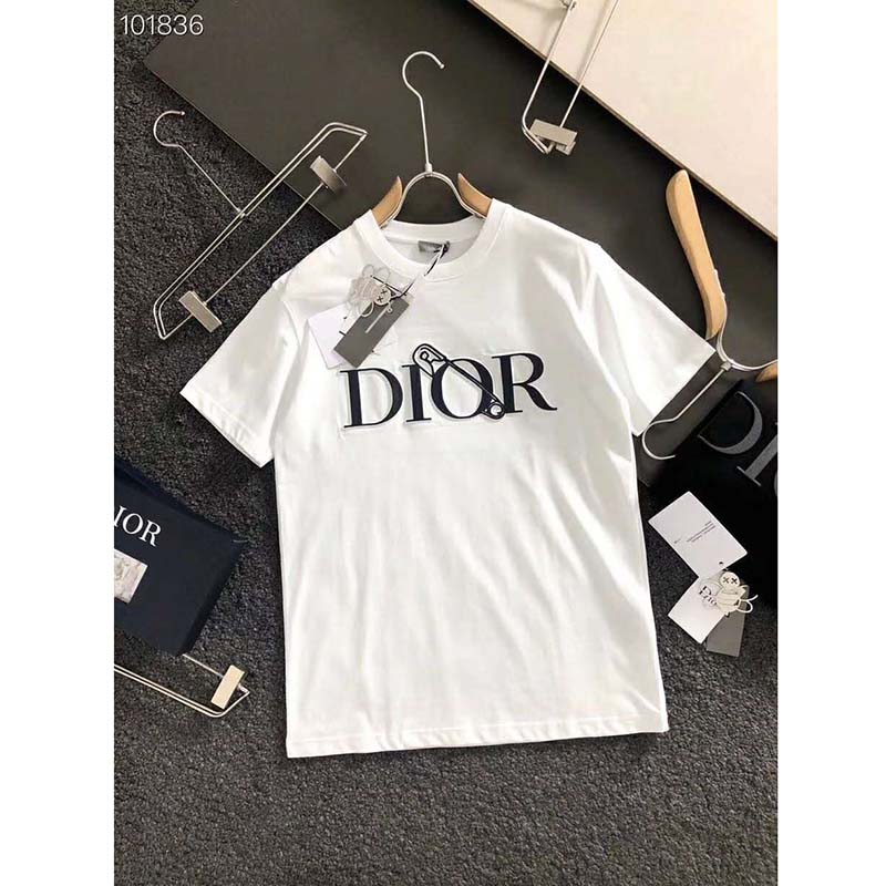Dior Men Oversized Dior And Judy Blame T-Shirt Cotton-White - LULUX