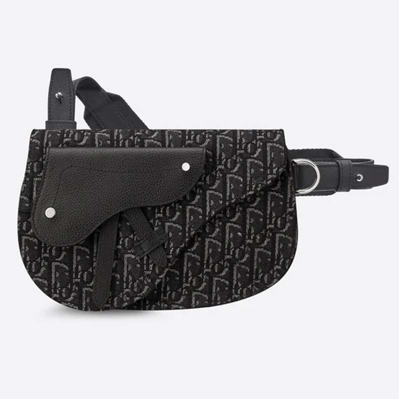 Dior Unisex Saddle Pouch Gray Dior Oblique Jacquard 'Christian Dior ...