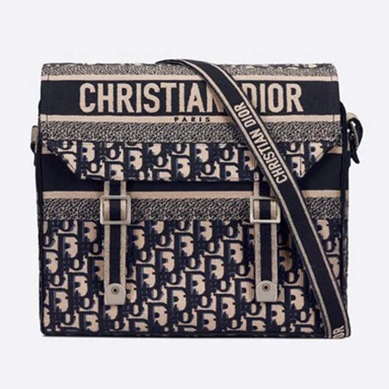 Dior Women Diorcamp Bag Blue Dior Oblique Embroidery 'Christian Dior ...