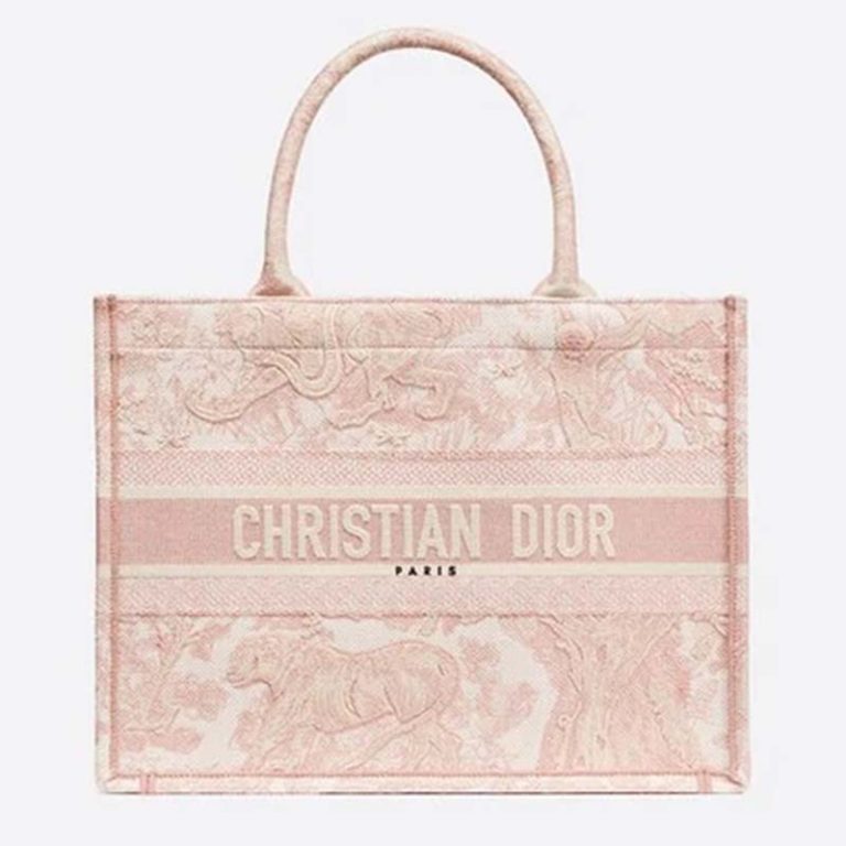 Dior Women Small Dior Book Tote Pink Toile De Jouy ...